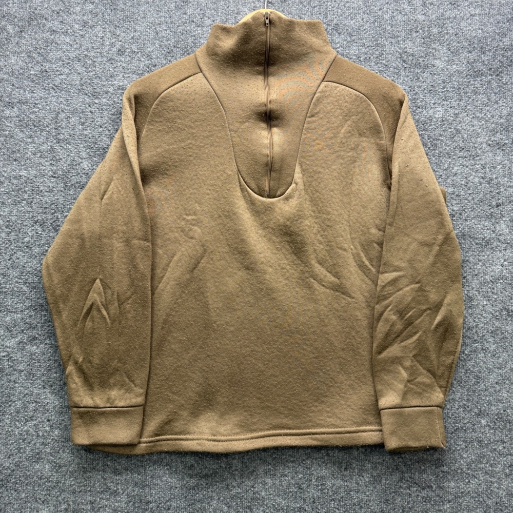 US Military Cold Weather Undershirt Mens Medium Brown Thermal Outdoor Base Layer